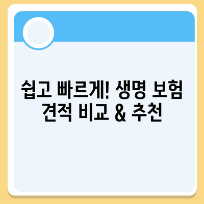 생명 보험 견적 비교| 나에게 맞는 보험 찾기 | 보험료 계산, 보장 분석, 추천