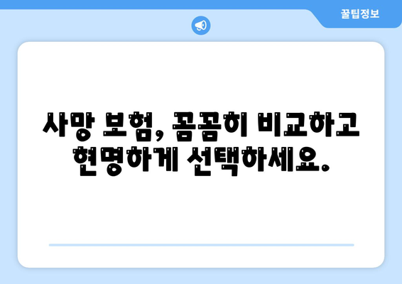 나에게 맞는 사망 보험 견적, 지금 바로 확인하세요! | 사망 보험 비교, 보험료 계산, 보장 분석