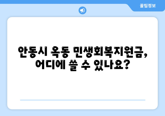 경상북도 안동시 옥동 민생회복지원금 | 신청 | 신청방법 | 대상 | 지급일 | 사용처 | 전국민 | 이재명 | 2024