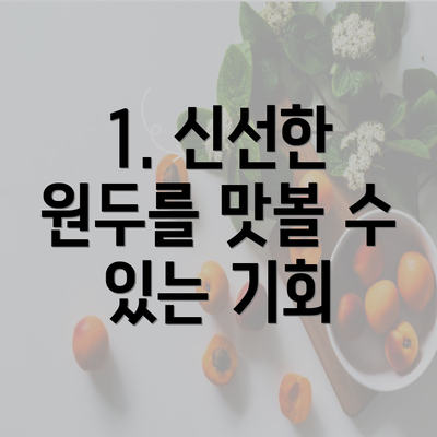 1. 신선한 원두를 맛볼 수 있는 기회