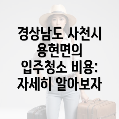 경상남도 사천시 용현면의 입주청소 비용: 자세히 알아보자