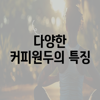 다양한 커피원두의 특징