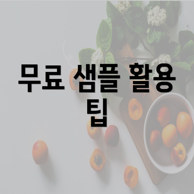 무료 샘플 활용 팁