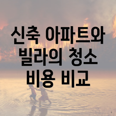 신축 아파트와 빌라의 청소 비용 비교