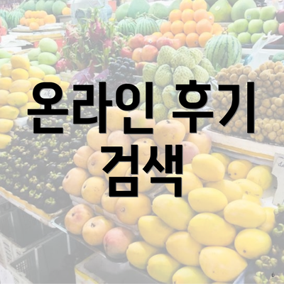 온라인 후기 검색