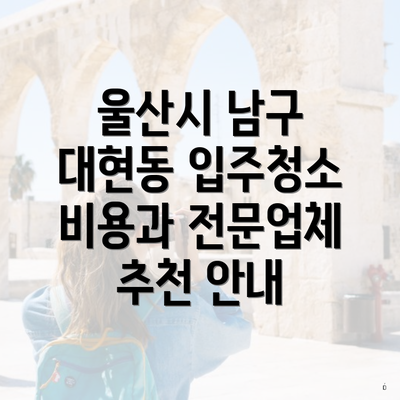 울산시 남구 대현동 입주청소 비용과 전문업체 추천 안내