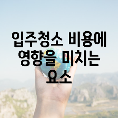 입주청소 비용에 영향을 미치는 요소