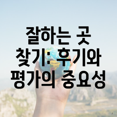 잘하는 곳 찾기: 후기와 평가의 중요성