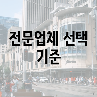 전문업체 선택 기준