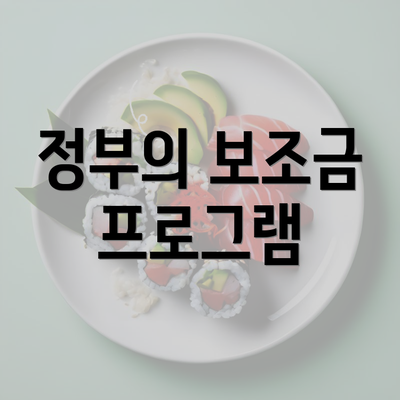 정부의 보조금 프로그램