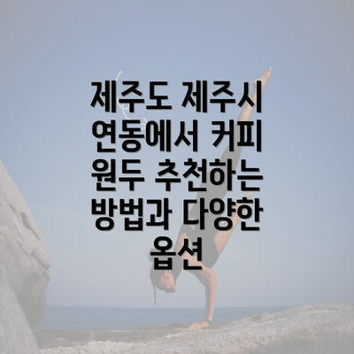 제주도 제주시 연동에서 커피 원두 추천하는 방법과 다양한 옵션