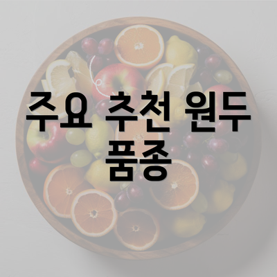 주요 추천 원두 품종