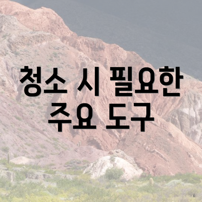 청소 시 필요한 주요 도구