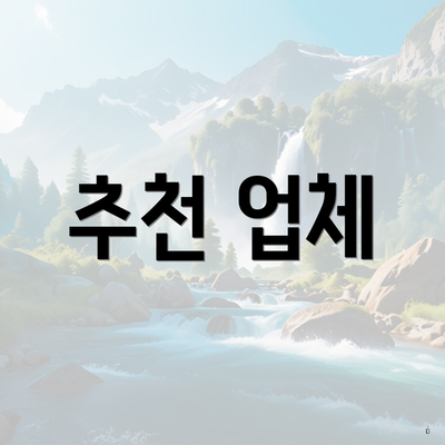 추천 업체