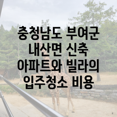 충청남도 부여군 내산면 신축 아파트와 빌라의 입주청소 비용