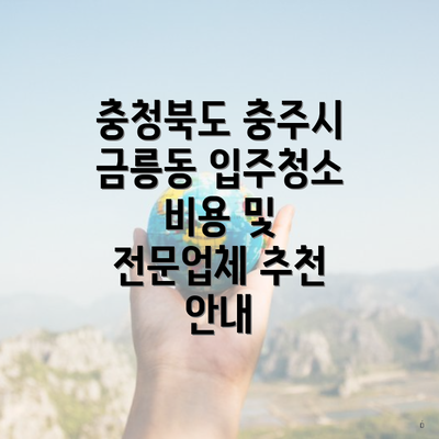 충청북도 충주시 금릉동 입주청소 비용 및 전문업체 추천 안내