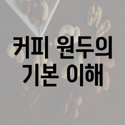 커피 원두의 기본 이해