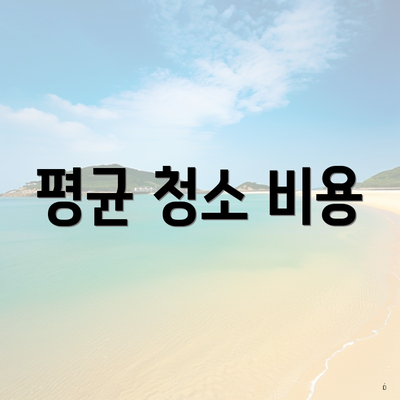 평균 청소 비용