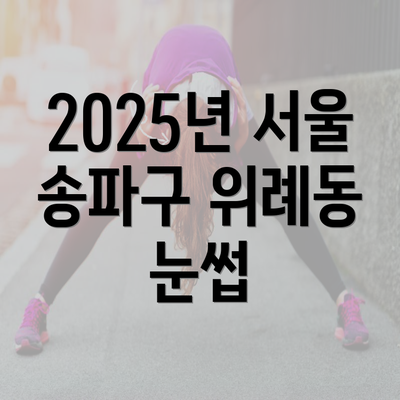 2025년 서울 송파구 위례동 눈썹