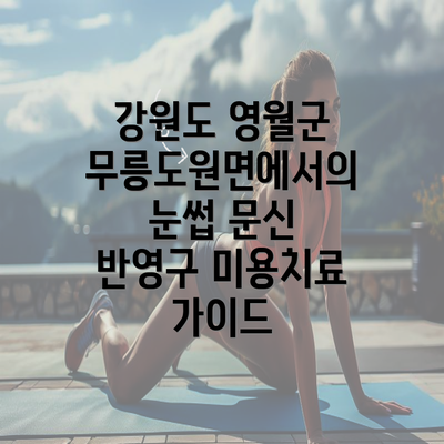 강원도 영월군 무릉도원면에서의 눈썹 문신 반영구 미용치료 가이드