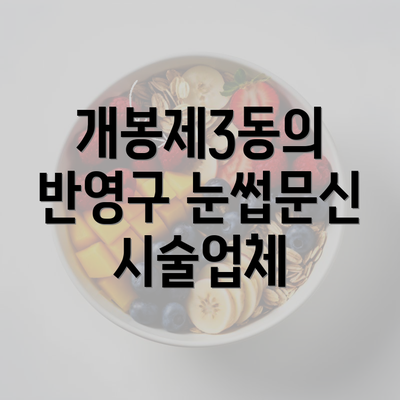 개봉제3동의 반영구 눈썹문신 시술업체