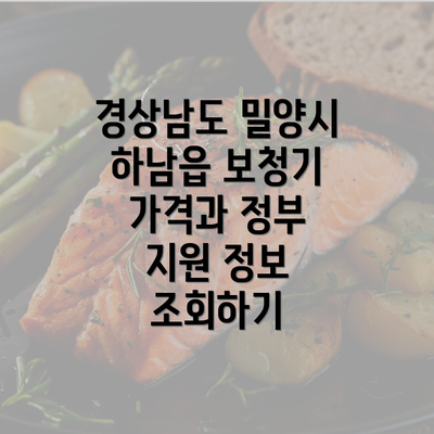 경상남도 밀양시 하남읍 보청기 가격과 정부 지원 정보 조회하기