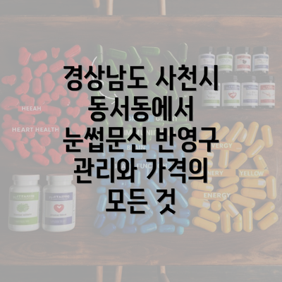 경상남도 사천시 동서동에서 눈썹문신 반영구 관리와 가격의 모든 것