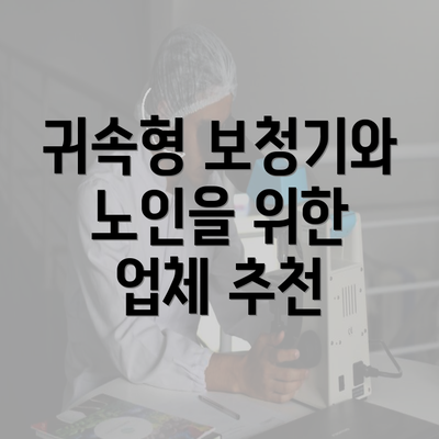 귀속형 보청기와 노인을 위한 업체 추천