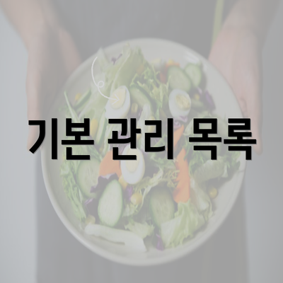 기본 관리 목록