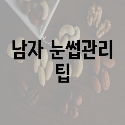 남자 눈썹관리 팁