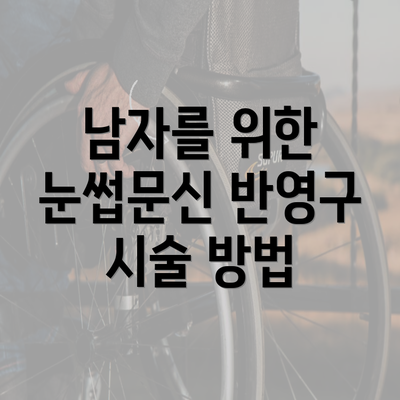 남자를 위한 눈썹문신 반영구 시술 방법