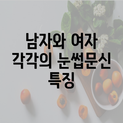 남자와 여자 각각의 눈썹문신 특징