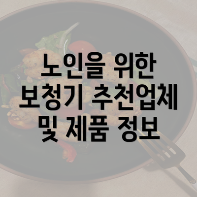 노인을 위한 보청기 추천업체 및 제품 정보