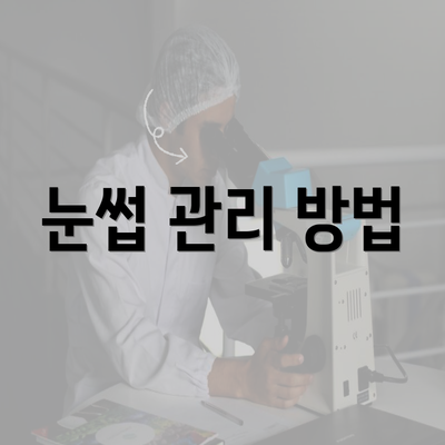 눈썹 관리 방법