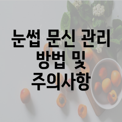 눈썹 문신 관리 방법 및 주의사항