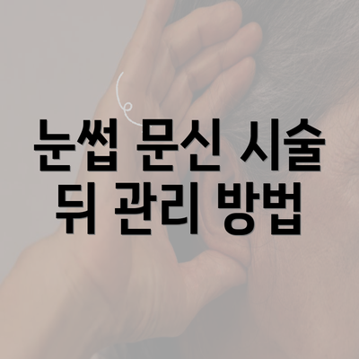 눈썹 문신 시술 뒤 관리 방법