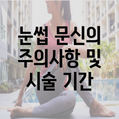 눈썹 문신의 주의사항 및 시술 기간