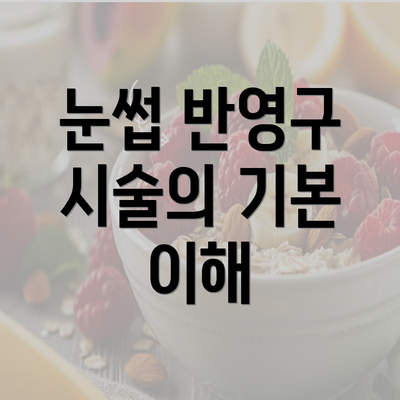 눈썹 반영구 시술의 기본 이해