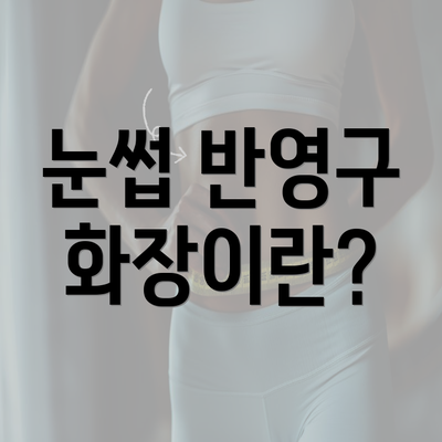 눈썹 반영구 화장이란?