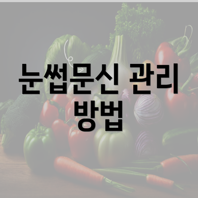 눈썹문신 관리 방법