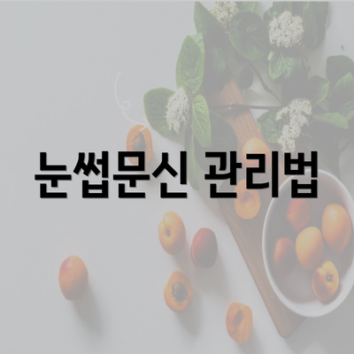 눈썹문신 관리법