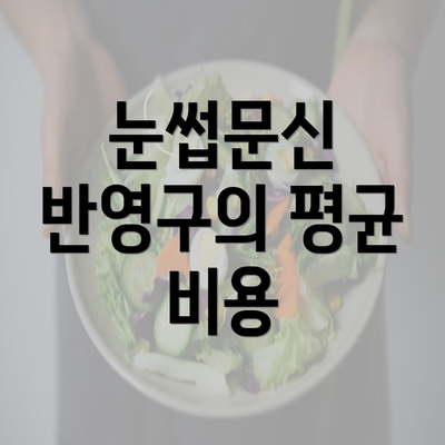 눈썹문신 반영구의 평균 비용