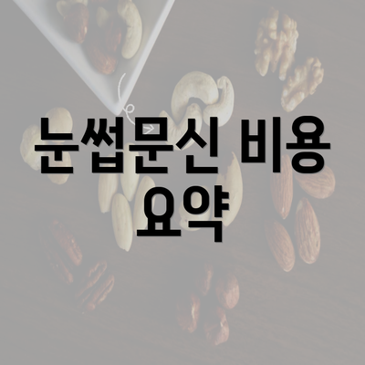 눈썹문신 비용 요약