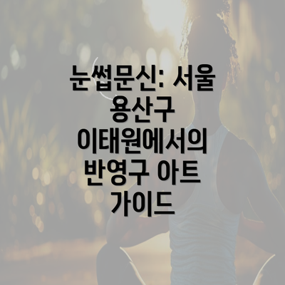 눈썹문신: 서울 용산구 이태원에서의 반영구 아트 가이드