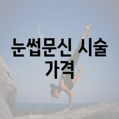 눈썹문신 시술 가격