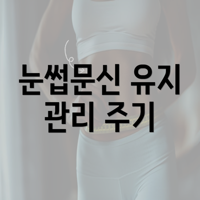 눈썹문신 유지 관리 주기