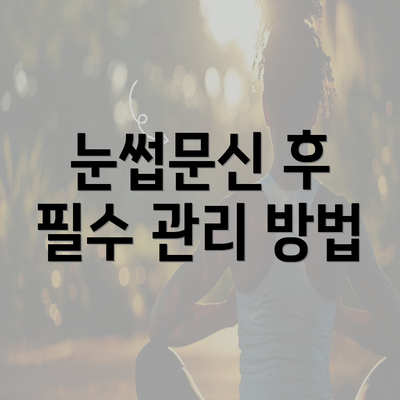 눈썹문신 후 필수 관리 방법