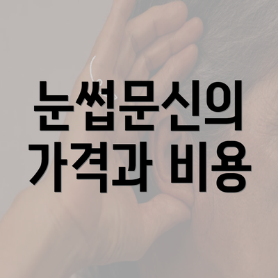 눈썹문신의 가격과 비용