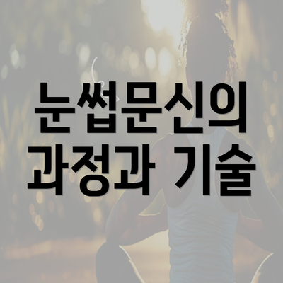 눈썹문신의 과정과 기술