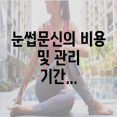 눈썹문신의 비용 및 관리 기간...